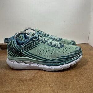 Hoka One One Clifton 5 Women's Size 9.5 Athletic Running Shoes Green